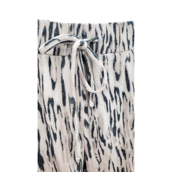 New Express Med Pants Elastic Waist High Waisted Cozy Leopard Jogger Loungewear - Picture 10 of 14